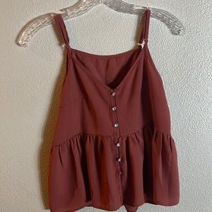 Red cropped tank top
